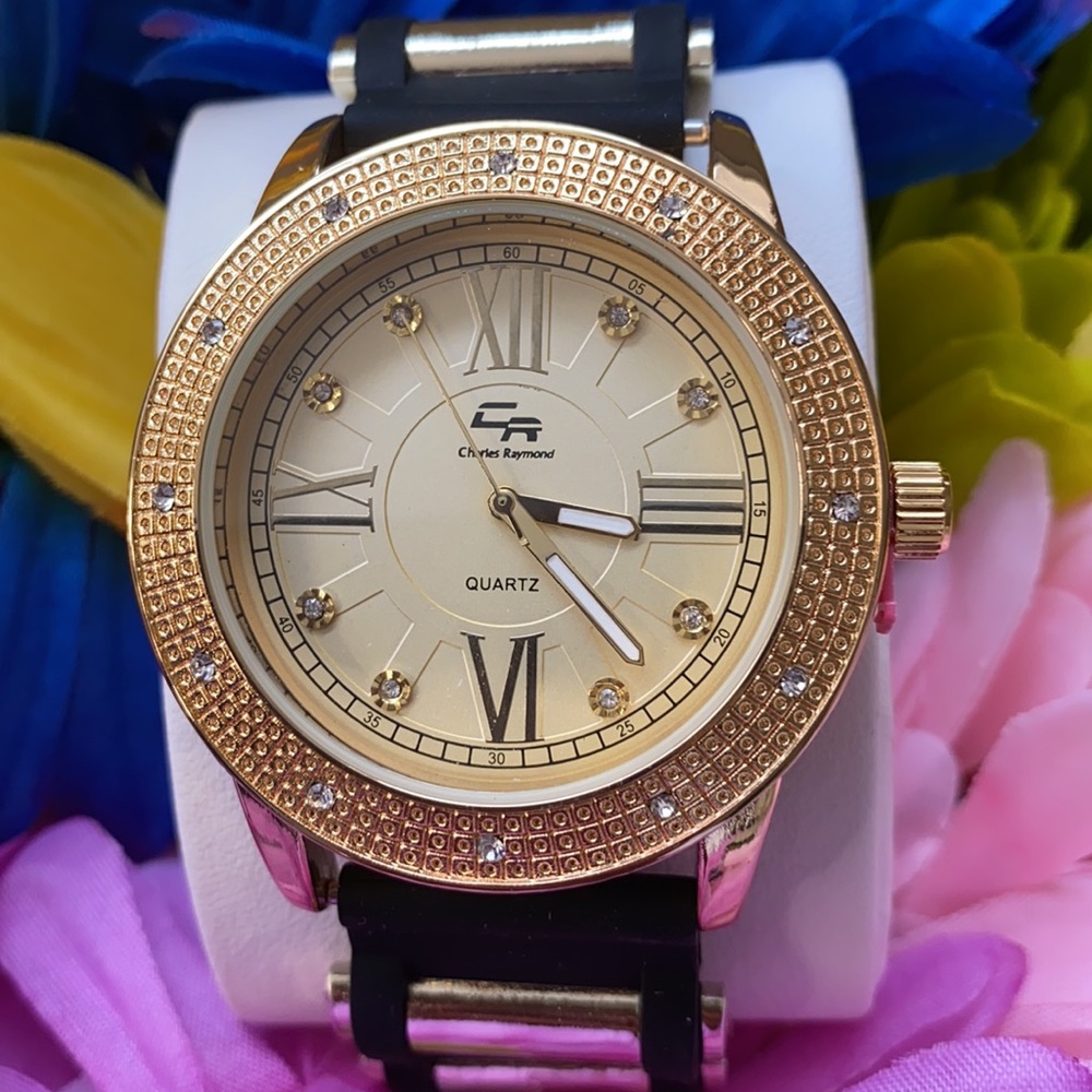 NEW*MEN black silicon gold two tone big fa… - Picture 5 of 8